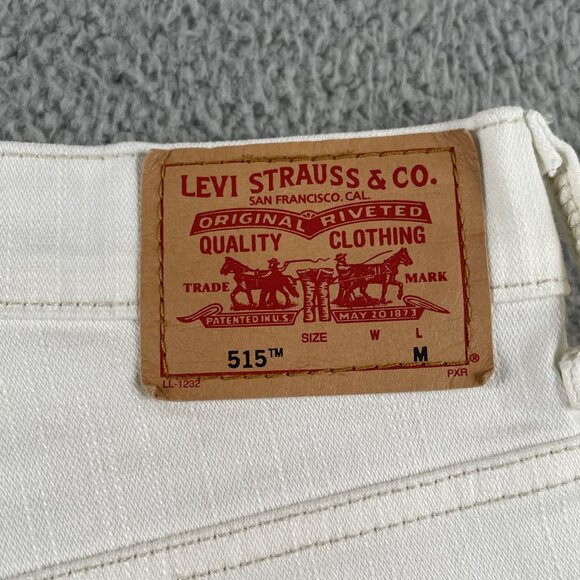 Y2K Levis 515 Womens 10 L Nouveau Bootcut White  Mid Rise Denim - Picture 3 of 10
